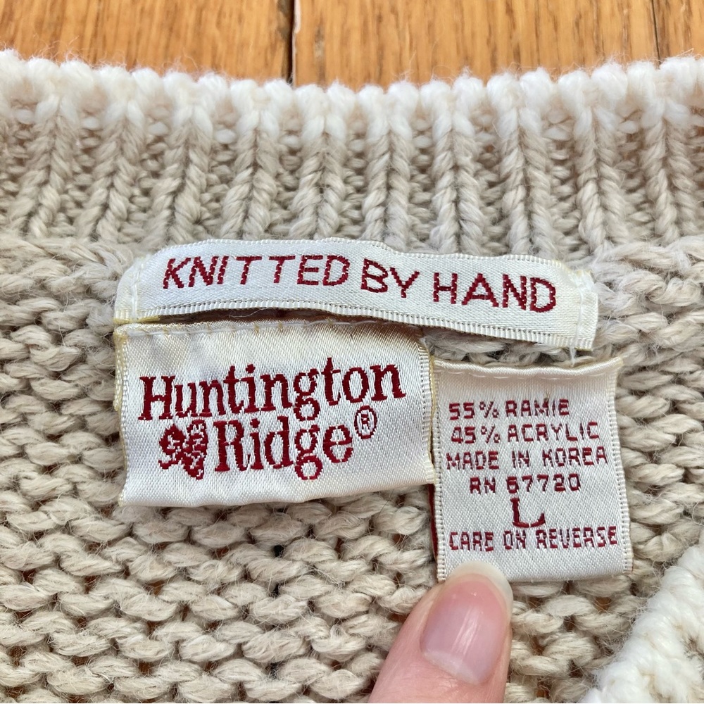 Vintage Huntington Ridge Hand-Knit Floral Sweater - Picture 5 of 11